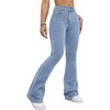 image:imageFloerns Womens Y2k Denim Pants High Waisted Flare Leg Trendy Stretchy Bootcut JeansLight Wash
