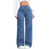 image:imageFloerns Womens Y2k Denim Pants High Waisted Straight Leg Stretchy Streetwear JeansMedium Wash