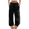 image:imageFloerns Womens Y2k Letter Rhinestone Baggy Sweatpants with PocketsBlack