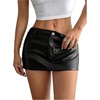 image:imageFloerns Womens Y2k PU Leather Mini Skirt Low Rise Bodycon Stretchy Night Out Party SkortBlack