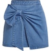 image:imageWomens High Waisted Y2k Big Bow Mini Skirt Wrap Front Bodycon Denim SkirtsMedium Wash