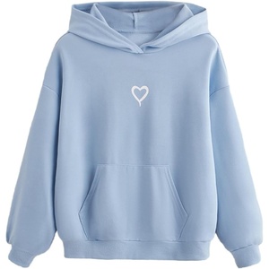 image:imageFloerns Girls Heart Graphic Print Oversized Hoodies Long Sleeve Hooded Sweatshirts For Girls Pullover TopsPale Blue