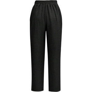 image:imageFloerns Womens Elegant Straight Leg Pants Summer Elastic Waist Business Casual Pants with PocketsBlack