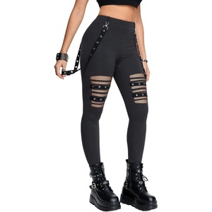 image:imageFloerns Womens Gothic Mesh Leggings Pants Skinny Punk Concert OutfitGrey
