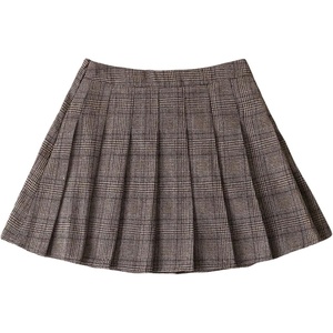 image:imageFloerns Womens Pleated Plaid Skirt High Waisted Tartan Uniform Preppy Skater Skirt