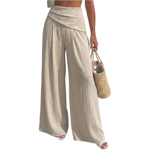 image:imageFloerns Womens Summer Wide Leg Palazzo PantsBeige