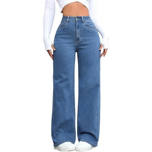 image:imageFloerns Womens Y2k Denim Pants High Waisted Straight Leg Stretchy Streetwear JeansMedium Wash