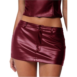 image:imageWomens Music Festival Club Bodycon Mini Skirt Y2K Low Rise SkirtsBurgundy