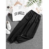 image:imageFloerns Girls 2 Piece Outfit Letter Print Rib Knit Crop Tank Top and Cargo PantsBlack White Multi