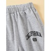 image:imageFloerns Girls 3 Pcs Letter Graphic Print High Waisted Sweatpants Jogger PantsBlack Grey
