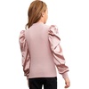 image:imageFloerns Girls Casual Puff Long Sleeve Round Neck Rib Knit Blouse Tee TopsDusty Pink