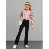 image:imageFloerns Girls Casual Puff Long Sleeve Round Neck Rib Knit Blouse Tee TopsDusty Pink