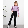 image:imageFloerns Girls Casual Puff Long Sleeve Round Neck Rib Knit Blouse Tee TopsLilac Purple