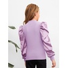 image:imageFloerns Girls Casual Puff Long Sleeve Round Neck Rib Knit Blouse Tee TopsLilac Purple