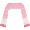 image:imageFloerns Girls Color Block Long Sleeve Drop Shoulder Crochet Crop Top SweatersPink