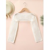 image:imageFloerns Girls Color Block Long Sleeve Drop Shoulder Crochet Crop Top SweatersWhite