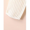 image:imageFloerns Girls Color Block Long Sleeve Drop Shoulder Crochet Crop Top SweatersWhite