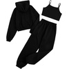 image:imageFloerns Girls Graphic Print Clothes Cami Top Sweatpants Set with Jacket Hoodie 3 Piece OutfitBlack Purse