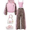 image:imageFloerns Girls Graphic Print Clothes Cami Top Sweatpants Set with Jacket Hoodie 3 Piece OutfitPink Leopard