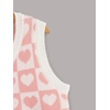 image:imageFloerns Girls Heart Print Sleeveless Sweater Vest V Neck Knitwear Tank TopPink Multi