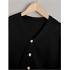 image:imageFloerns Girls V Neck Long Sleeve Button Front Knit Cardigan Crop TopBlack