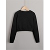 image:imageFloerns Girls V Neck Long Sleeve Button Front Knit Cardigan Crop TopBlack