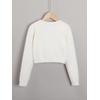 image:imageFloerns Girls V Neck Long Sleeve Button Front Knit Cardigan Crop TopWhite