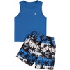 image:imageFloerns Boys Boho Sleeveless Tank Top Tropical Print Shorts Set 2 Piece OutfitRoyal Blue