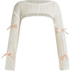 image:imageFloerns Girls Color Block Long Sleeve Drop Shoulder Crochet Crop Top SweatersBow White