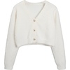 image:imageFloerns Girls V Neck Long Sleeve Button Front Knit Cardigan Crop TopWhite