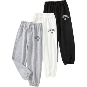 image:imageFloerns Girls 3 Pcs Letter Graphic Print High Waisted Sweatpants Jogger PantsBlack Grey