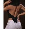 image:imageFloerns Rave Outfits for Women Backless Hoodie Draped Halter Tank TopsBlack