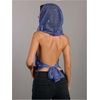 image:imageFloerns Rave Outfits for Women Backless Hoodie Draped Halter Tank TopsBlue