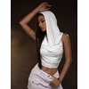 image:imageFloerns Rave Outfits for Women Backless Hoodie Draped Halter Tank TopsWhite