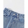 image:imageFloerns Toddler Girls Wide Leg Elastic Waist Button Baggy JeansDark Wash