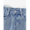 image:imageFloerns Toddler Girls Wide Leg Elastic Waist Button Baggy JeansDark Wash