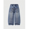 image:imageFloerns Toddler Girls Wide Leg Elastic Waist Button Baggy JeansMedium Wash