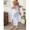 image:imageFloerns Women Floral Strapless Bodycon Long Maternity Wedding Guest DressesBlue and Pink