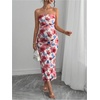 image:imageFloerns Women Floral Strapless Bodycon Long Maternity Wedding Guest DressesBurgundy Floral