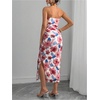 image:imageFloerns Women Floral Strapless Bodycon Long Maternity Wedding Guest DressesBurgundy Floral