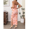 image:imageFloerns Women Floral Strapless Bodycon Long Maternity Wedding Guest DressesCoral Orange Pink