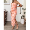 image:imageFloerns Women Floral Strapless Bodycon Long Maternity Wedding Guest DressesCoral Orange Pink