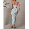 image:imageFloerns Women Floral Strapless Bodycon Long Maternity Wedding Guest DressesWhite Blue Floral