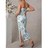 image:imageFloerns Women Floral Strapless Bodycon Long Maternity Wedding Guest DressesWhite Blue Floral