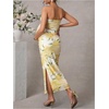 image:imageFloerns Women Floral Strapless Bodycon Long Maternity Wedding Guest DressesYellow Green Floral