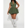 image:imageFloerns Women Plus Size Concert Bubble Romper Ruffle Mini Short JumpsuitArmy Green