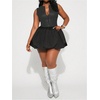 image:imageFloerns Women Plus Size Concert Bubble Romper Ruffle Mini Short JumpsuitDark Grey