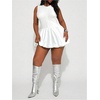 image:imageFloerns Women Plus Size Concert Bubble Romper Ruffle Mini Short JumpsuitWhite