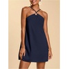 image:imageFloerns Women Summer Short Halter Tie Backless Beach Vacation Mini DressesDark Blue
