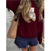 image:imageFloerns Womens Bear Sweater Cute Knit Pullover Tops Fall OutfitsBurgundy